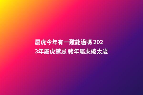 屬虎今年有一難能過嗎 2023年屬虎禁忌 豬年屬虎破太歲